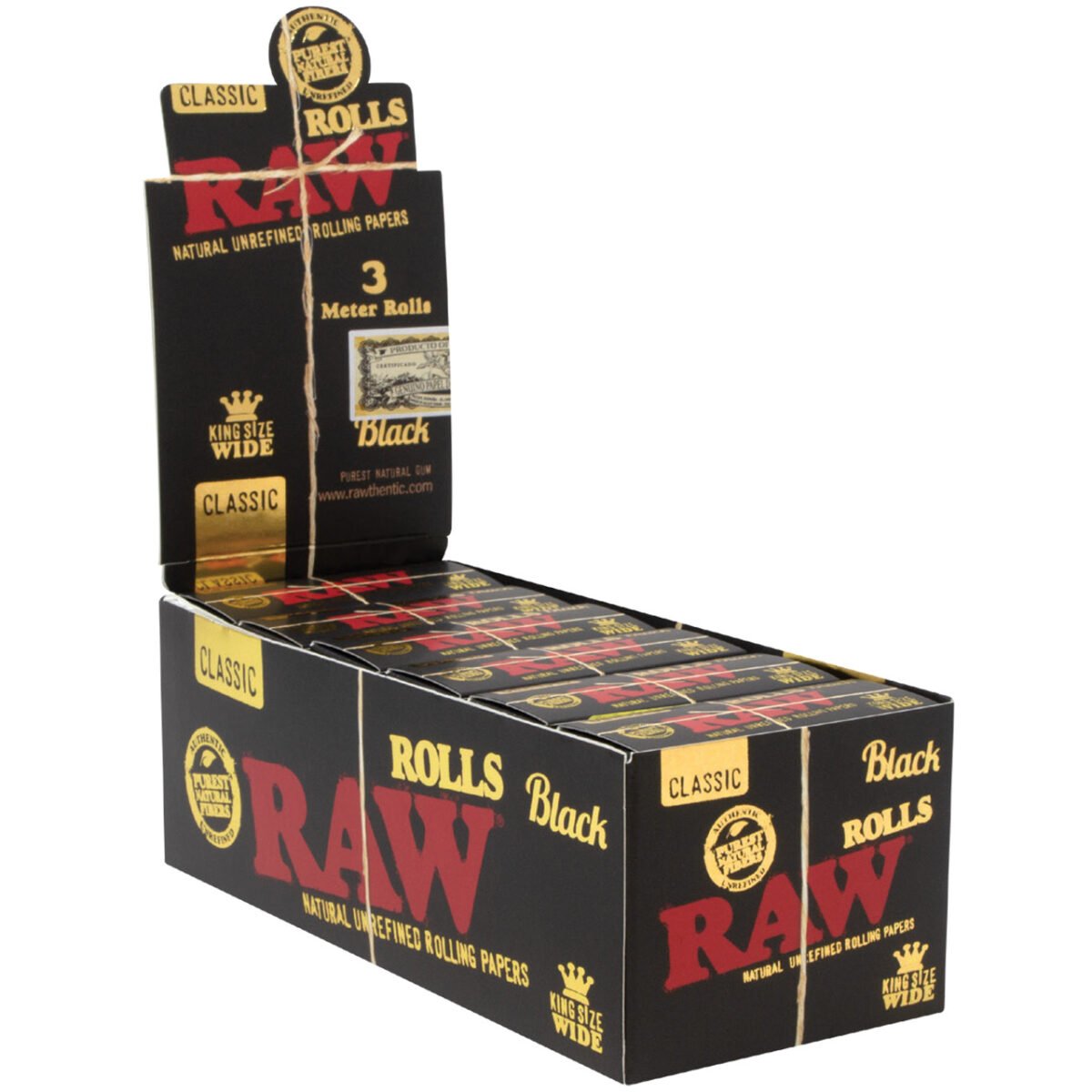 RAW® - Black King Size Wide Rolls (3m) - Image 2