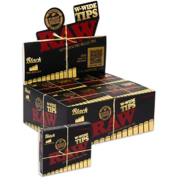 RAW® - Black W-Wide Pre-Rolled Tips