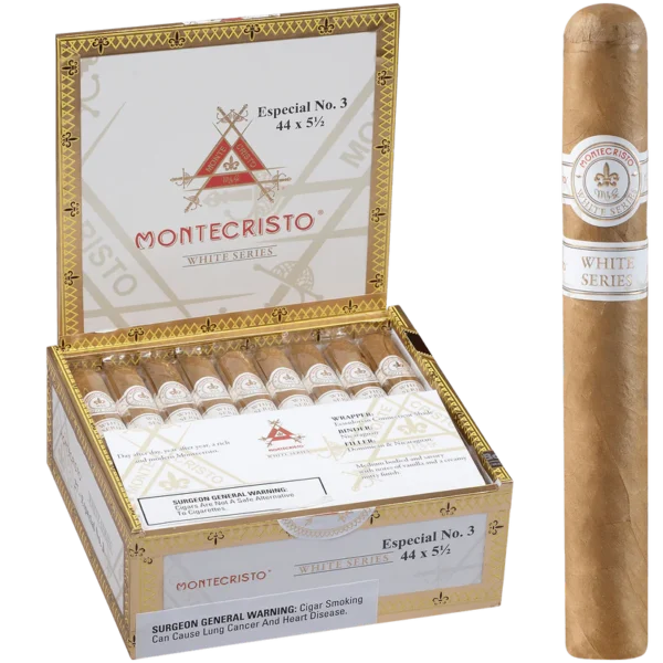 Montecristo White Especial No. 3 Cigars – 27 Count Box (5.5 x 44)