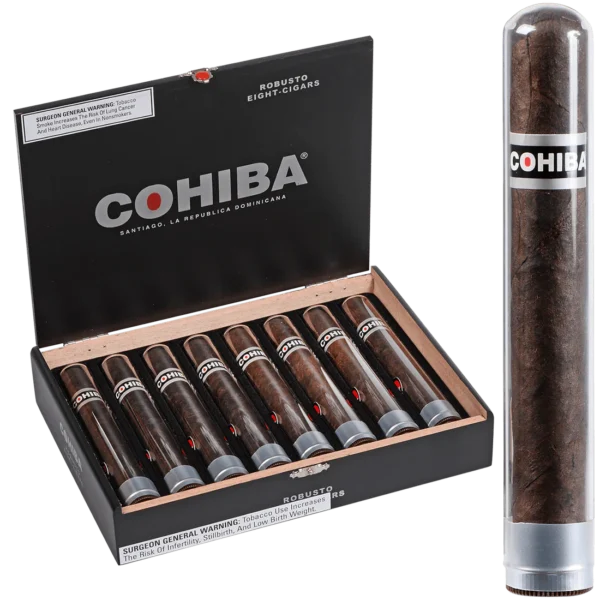 Cohiba Black Robusto Crystal Maduro Cigars – Box of 8 (5.5" × 50)