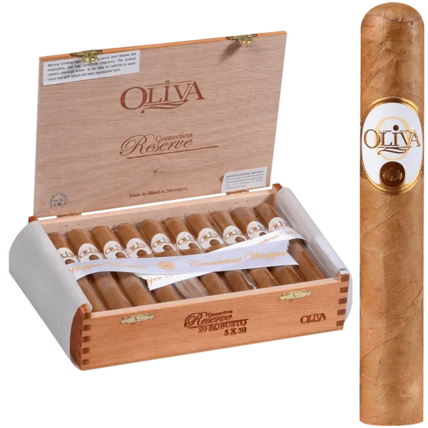 Oliva Connecticut Reserve Robusto Cigars – Box of 20 (5" × 50)