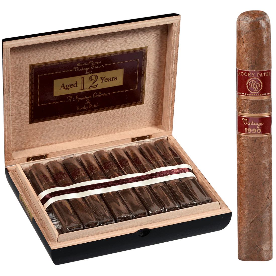 RPV0RO Rocky Patel Vintage 1990 Robusto Cigars – Box of 20 (5.5" × 50) - Image 1